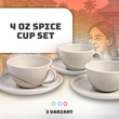 4 oz Ceramic Espresso Cup Set with Saucer